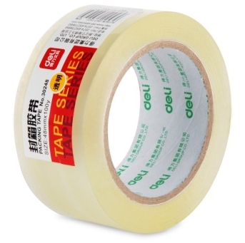 得力（deli） 30248 超透明封箱胶带 48mm*100y（91.4米） 1卷装