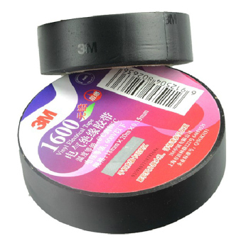 3M无铅电工电气绝缘胶带胶布 1600#黑色20米 PVC10个装