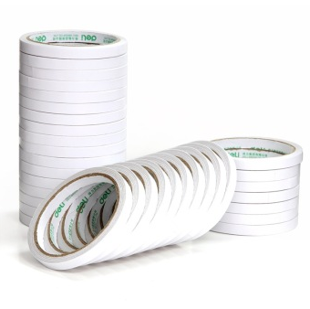 得力（deli）30400 棉纸双面胶带9mm*10y（9.1米） 32卷/袋装