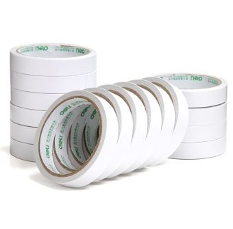 得力（deli）30402 棉纸双面胶带18mm*10y（9.1米） 16卷/袋装