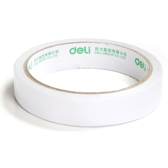 得力（deli）30402 棉纸双面胶带18mm*10y（9.1米） 16卷/袋装