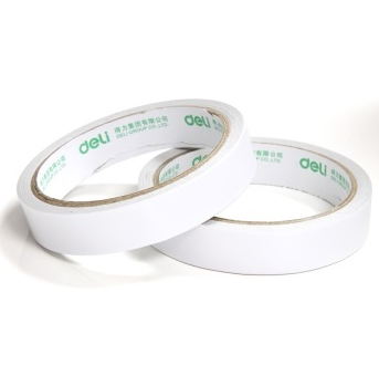 得力（deli）30402 棉纸双面胶带18mm*10y（9.1米） 16卷/袋装