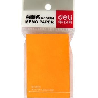 得力(deli)9084 高档进口荧光纸便签纸/便签本/便利贴/百事贴 76×51mm 12本装