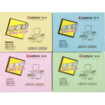齐心（COMIX）D6003 便利贴/便签纸/便签本/易事贴/百事贴(76x101mm)12本配色装