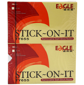 益而高(EAGLE) 标准告示贴TY655(黄色)12本/包