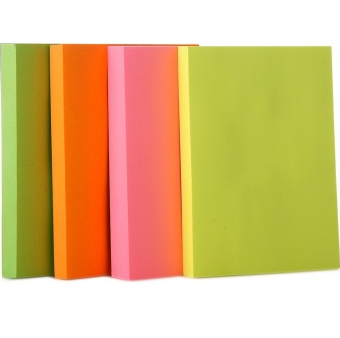 三木（SUNWOOD)96640荧光QQ贴/便签纸/百事贴/便条本/便利贴76×102mm 荧光粉红/橙/黄/绿