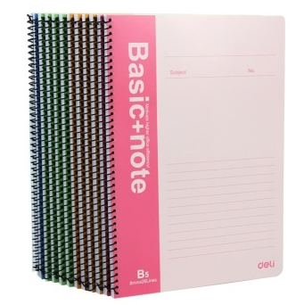 得力（deli）7692-B5/50页螺旋装订本/记事本/软抄本 12本装