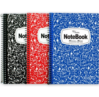 弓箭手（Arcarius） KS-30170 A5/50页欧标黑白花线圈螺旋本(145×210mm）6本三色混装