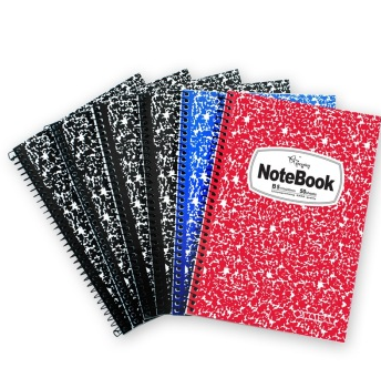 弓箭手（Arcarius） KS-30169 B5/50页欧标黑白花线圈螺旋本(175×252mm）6本三色混装