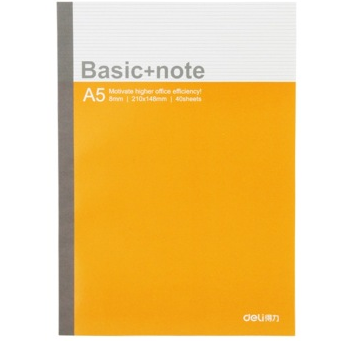 得力（deli）7668-A5/40页无线装订本/记事本/软抄本 12本装