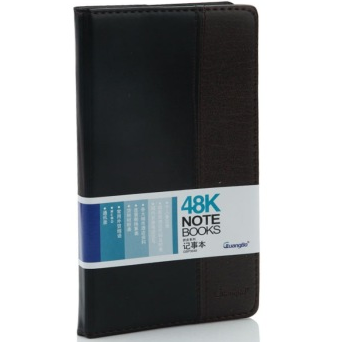 广博（GuangBo） GBP0648 48K120页拼皮记事本/皮面本 棕黑色