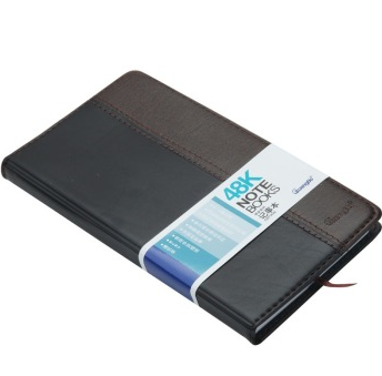 广博（GuangBo） GBP0648 48K120页拼皮记事本/皮面本 棕黑色