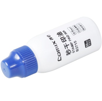 齐心（COMIX） B3715 水性秒干印油 50ml 蓝色