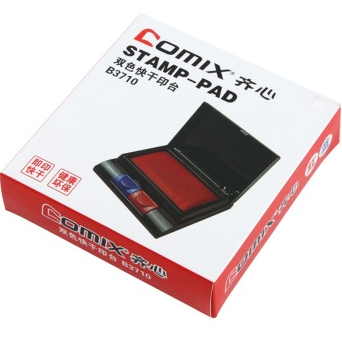 齐心（COMIX）B3710 红蓝双色快干印台
