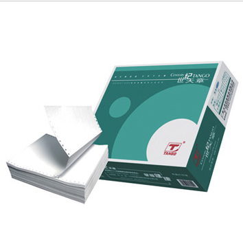 世纪天章 2联两等分撕边电脑打印纸 80列 彩色 1000页/箱