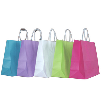 国产 中号120g手捻绳缤纷5色白牛皮纸袋（10个/包） 27*21*11