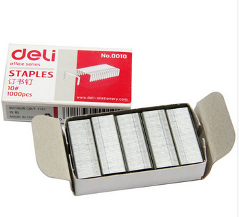 得力（Deli）0010 10号订书钉24/10装订15页 1000枚/盒