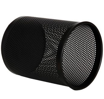 得力(DeLi)909高级金属网纹圆形笔筒