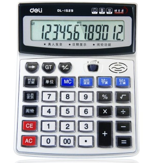 得力(deli)1529 记忆储存语音型计算器(银灰)