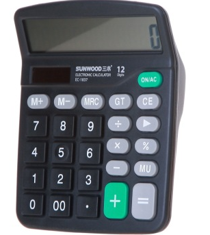 三木(SUNWOOD)EC-1837轻便经济款桌面型计算器(双电源)