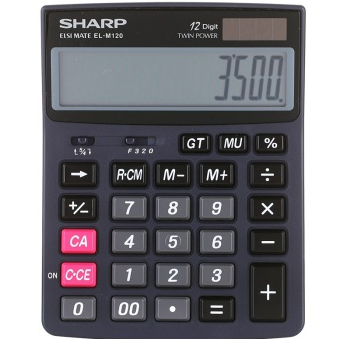 夏普（SHARP） EL-M120 12位 商务办公 小型计算器 黑色