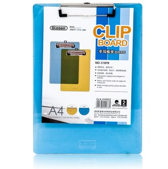 金隆兴(Glosen)C1078 PS材料透明A4写字板/夹线夹