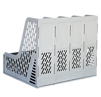 得力(deli) 9846 稳固耐用四联文件框/文件筐 灰色