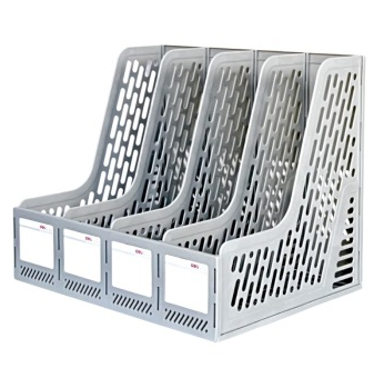 得力(deli) 9846 稳固耐用四联文件框/文件筐 灰色