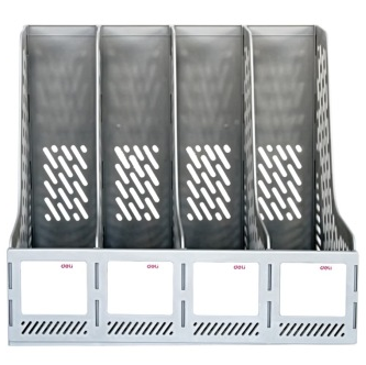 得力(deli) 9846 稳固耐用四联文件框/文件筐 灰色