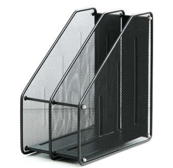 得力(deli)9196 金属网材两联杂志盒/文件框/文件筐 黑色