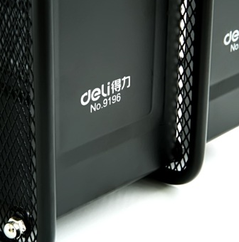 得力(deli)9196 金属网材两联杂志盒/文件框/文件筐 黑色