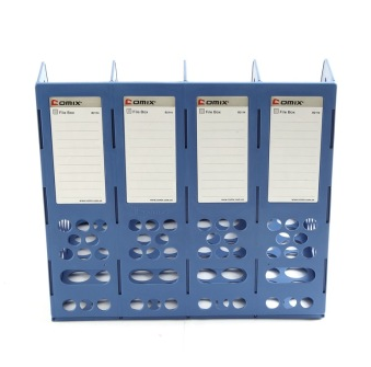 齐心（COMIX）B2114 四联文件筐 蓝色