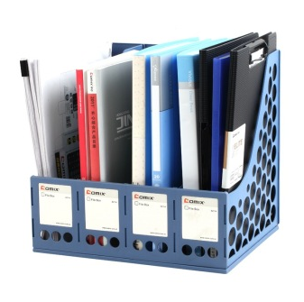 齐心（COMIX）B2114 四联文件筐 蓝色