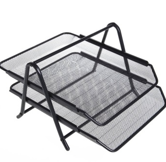 广博（GuangBo） WZ9304 二层文件盘/文件架/资料架（黑色）单只装