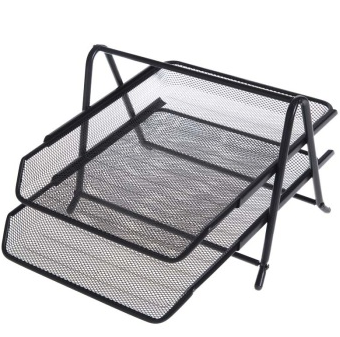 广博（GuangBo） WZ9304 二层文件盘/文件架/资料架（黑色）单只装