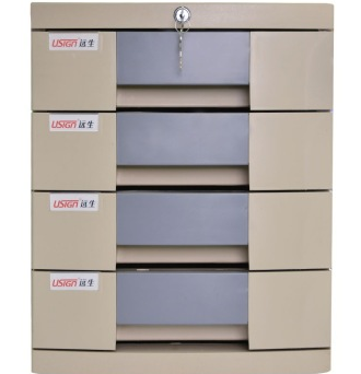 远生（USign） US-2K 四层带锁文件柜 灰色