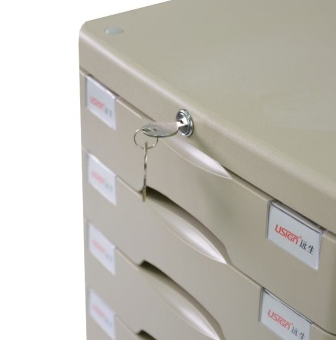远生（USign） US-21AK 单色四层带锁文件柜 浅灰