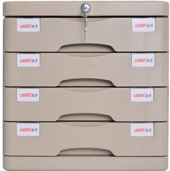 远生（USign） US-21AK 单色四层带锁文件柜 浅灰