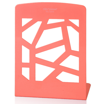 得力办公文具9268创意礼品 铁书立 书档 书架 阅读书立 玫瑰红色