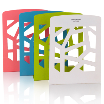 得力办公文具9268创意礼品 铁书立 书档 书架 阅读书立 玫瑰红色