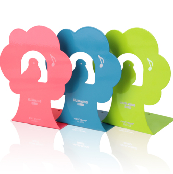 得力9269书立铁质卡通创意书架 学生书立 （一对） 颜色随机