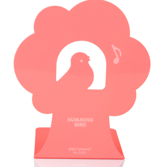 得力9269书立铁质卡通创意书架 学生书立 （一对） 颜色随机