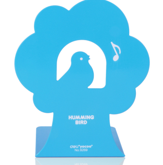 得力9269书立铁质卡通创意书架 学生书立 （一对） 颜色随机