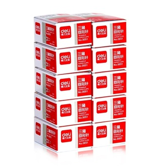 得力(deli)0051 大号镀镍三角回形针3# 100枚/盒 10盒装