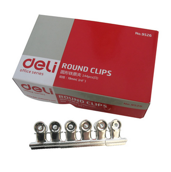 得力(Deli)9526 6#圆形铁票夹 19毫米 6个/包