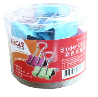 益而高（Eagle）TY221-CP 51MM彩色长尾夹(12个/PVC桶)