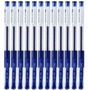 得力(deli) 6601 盒装0.5mm经济实用型中性笔 蓝色 12支/盒