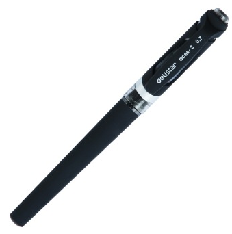 得力(deli)S21 0.7mm子弹头磨砂笔杆柔软舒适中性笔 黑色 12只装