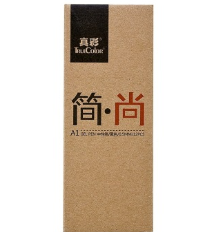 真彩（TrueColor） A1 简尚中性笔 黑色 0.5mm 通用头 12支装
