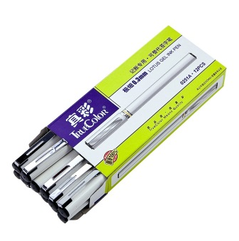 真彩（TrueColor） 0251A 记账专用中性笔 黑色 0.3mm 全针管 12支装